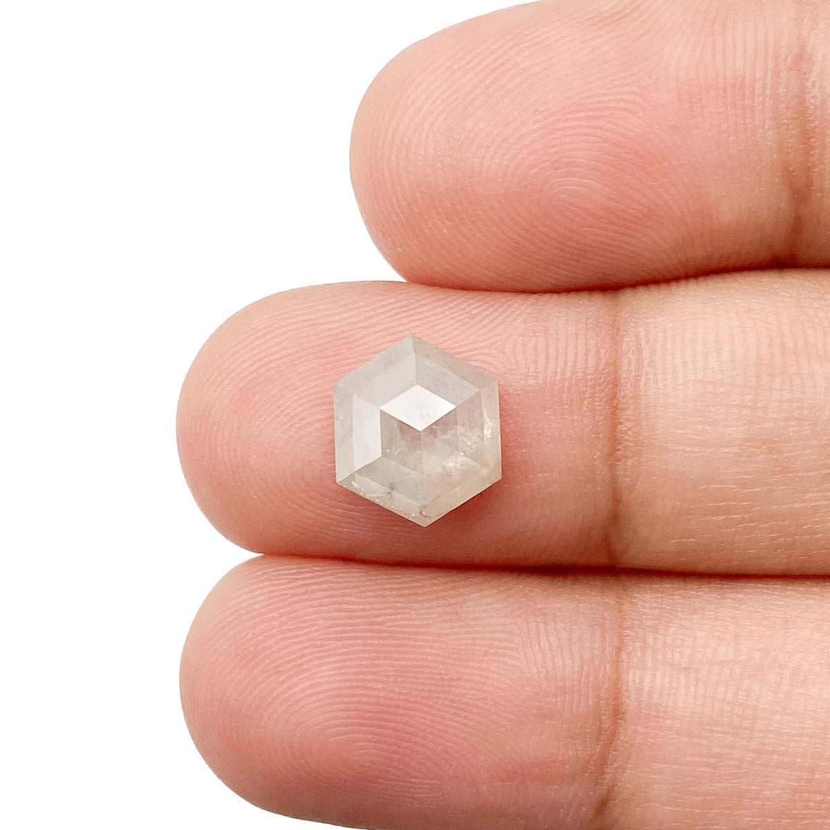 2.25ct | Rustic  Hexagon Shape Rose Cut Diamond - Modern Rustic Diamond