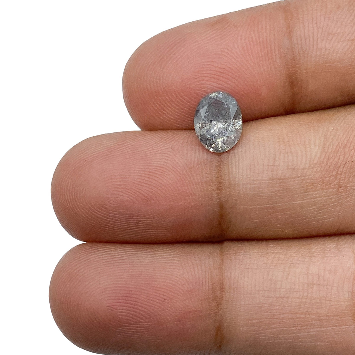 1.13ct | Salt &amp; Pepper Oval Shape Brilliant Cut Diamond - Modern Rustic Diamond