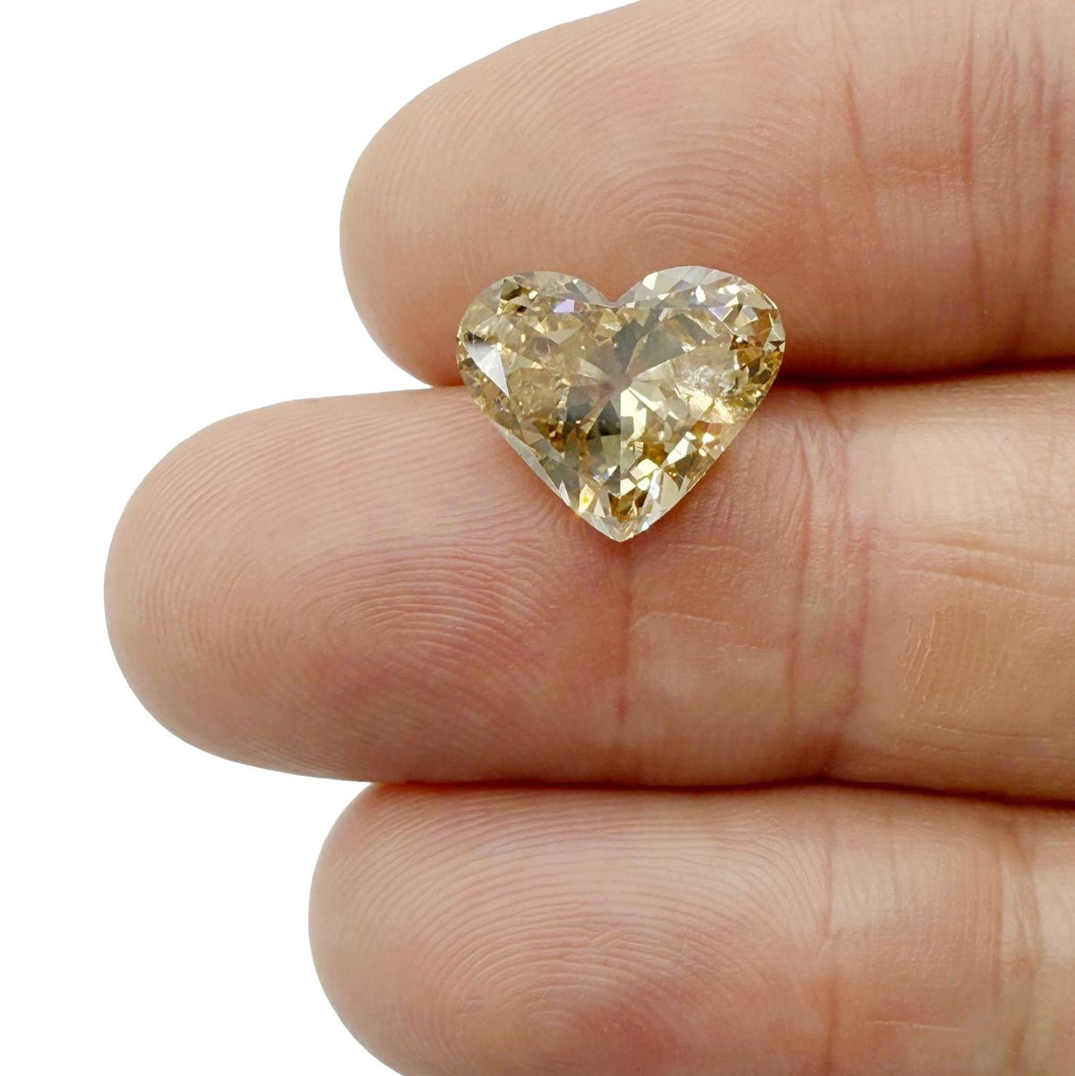 5.26ct | Champagne SI Heart Shape Old Mine Cut Diamond - Modern Rustic Diamond