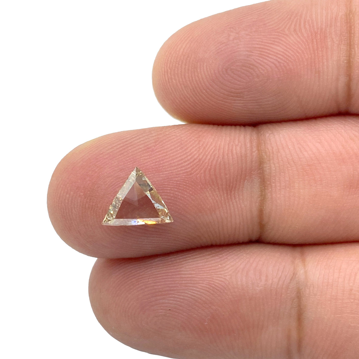 0.81ct | Champagne VVS Trilliant Shape Rose Cut Diamond - Modern Rustic Diamond