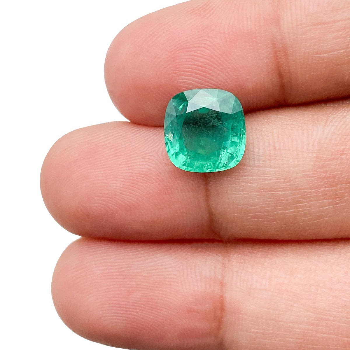 2.88ct | Brilliant Cut Cushion Shape Brazil Emerald - Modern Rustic Diamond