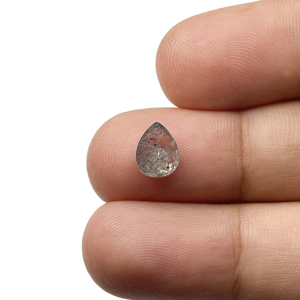 1.06ct | Salt &amp; Pepper Pear Shape Rose Cut Diamond - Modern Rustic Diamond