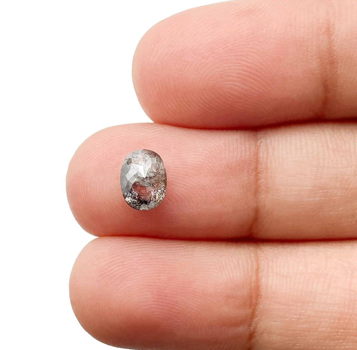1.02ct | Salt &amp; Pepper Oval Shape Brilliant Cut Diamond - Modern Rustic Diamond