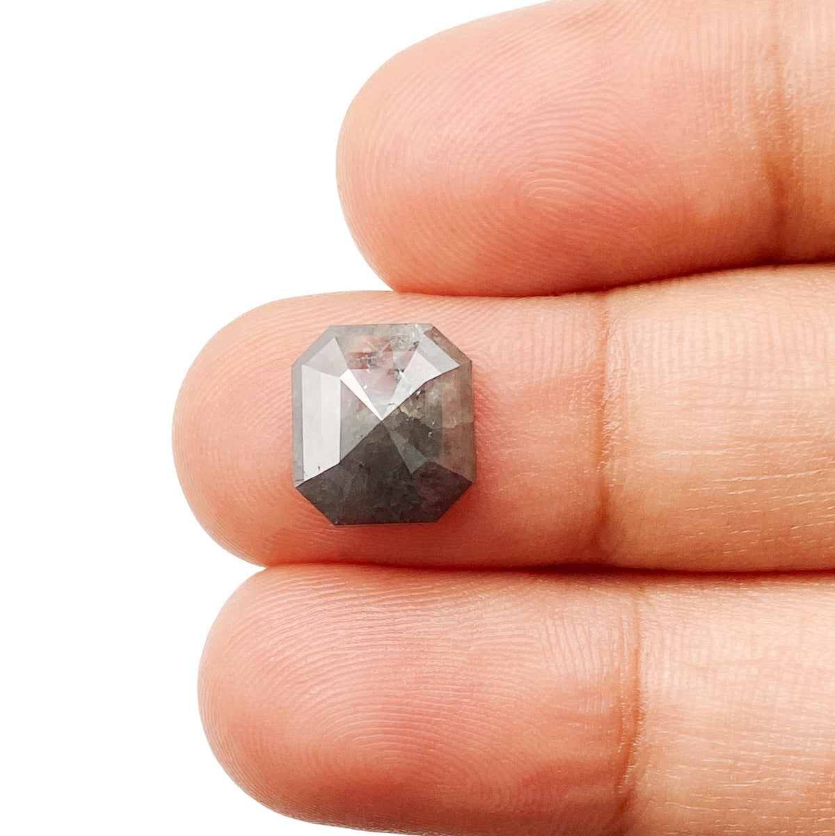 2.97ct | Rustic  Emerald Shape Step Cut Diamond - Modern Rustic Diamond