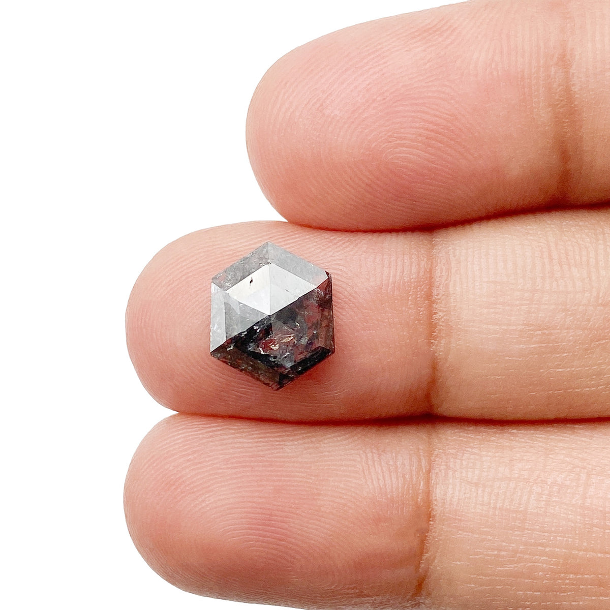 1.61ct | Rustic  Hexagon Shape Rose Cut Diamond - Modern Rustic Diamond