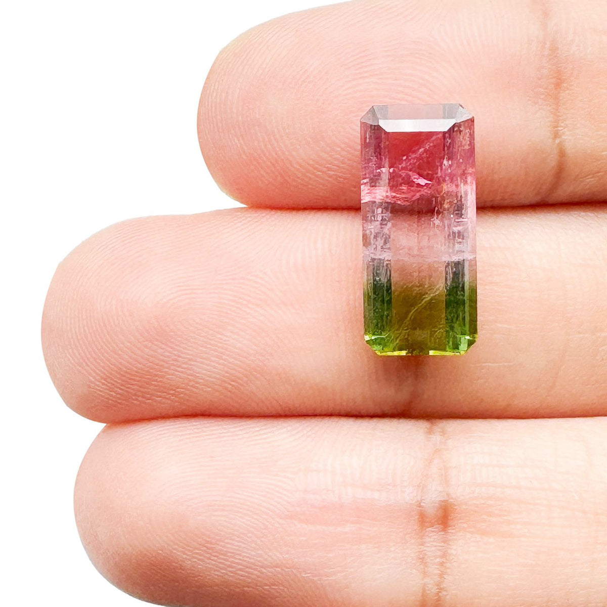 5.14ct |  Emerald Shape Step Cut Tourmaline - Modern Rustic Diamond