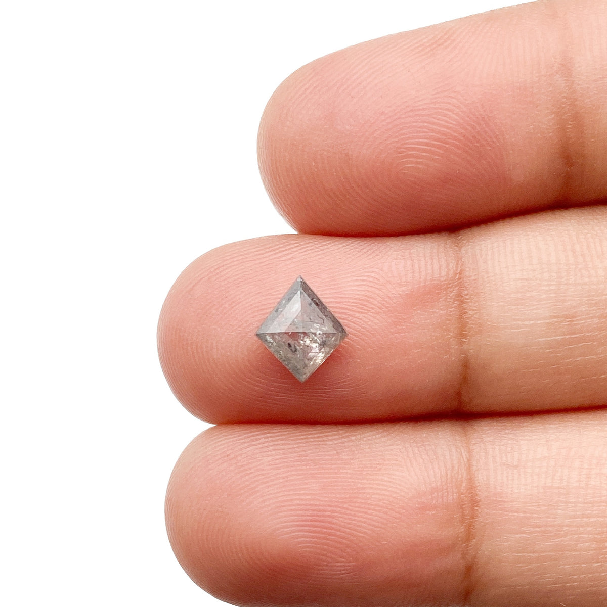 0.84ct | Salt &amp; Pepper Kite Shape Step Cut Diamond - Modern Rustic Diamond