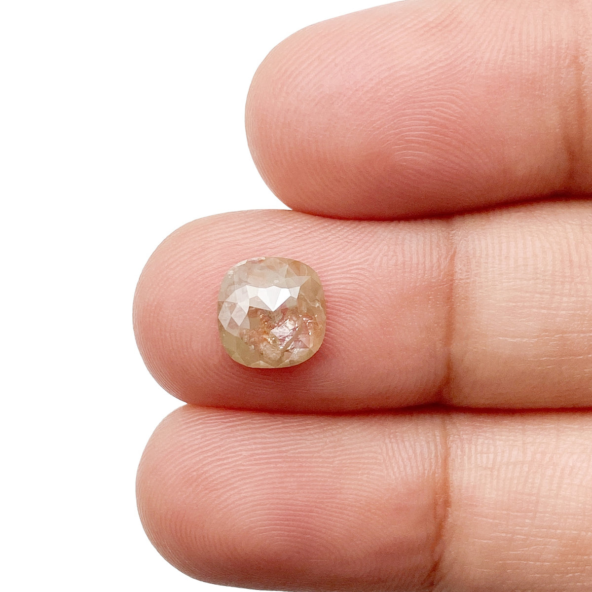 1.45ct | Salt &amp; Pepper Cushion Shape Rose Cut Diamond - Modern Rustic Diamond