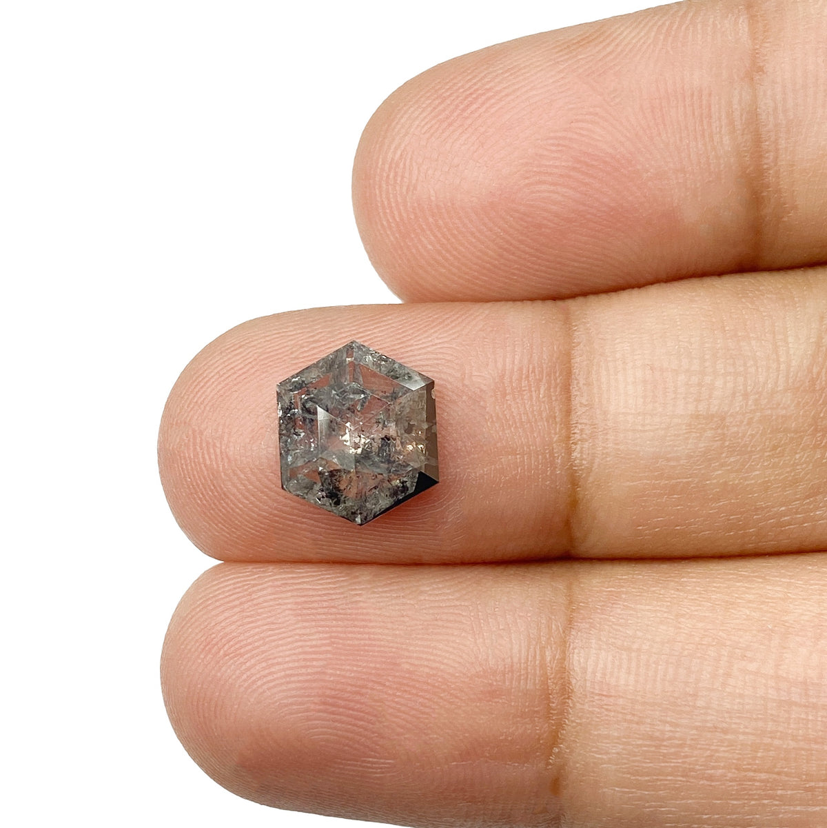 1.70ct | Rustic  Hexagon Shape Rose Cut Diamond - Modern Rustic Diamond