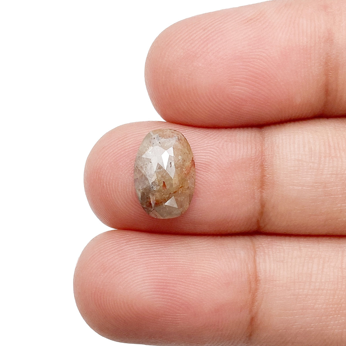 2.19ct | Salt &amp; Pepper Oval Shape Rose Cut Diamond - Modern Rustic Diamond