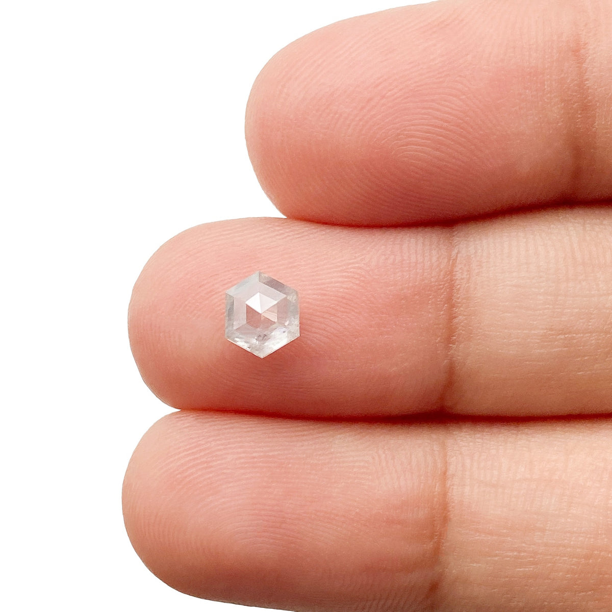 0.73ct | Salt &amp; Pepper Hexagon Shape Step Cut Diamond - Modern Rustic Diamond