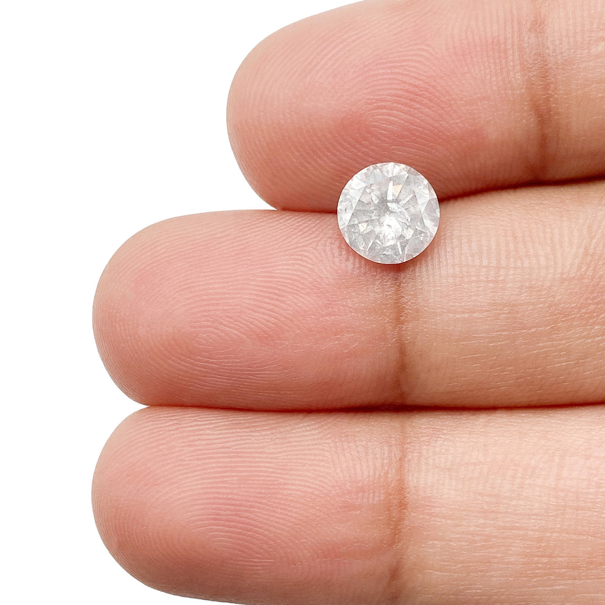 1.18ct | Salt & Pepper Round Shape Brilliant Cut Diamond - Modern Rustic Diamond