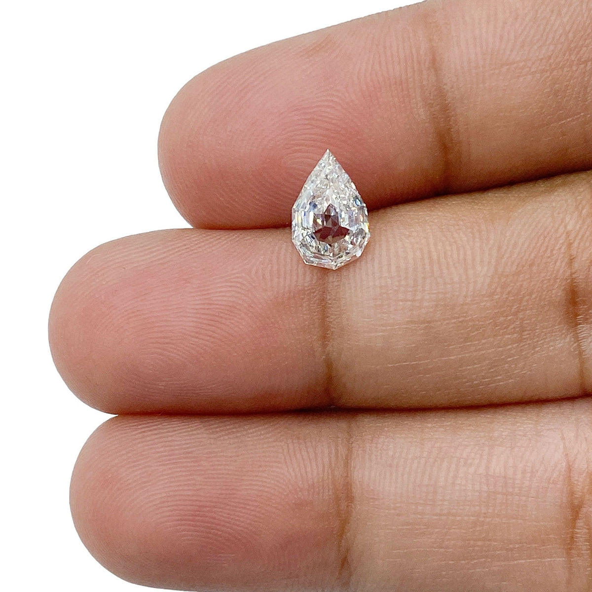 1.00ct | J/VVS2 Pear Shape Step Cut Diamond (GIA) - Modern Rustic Diamond