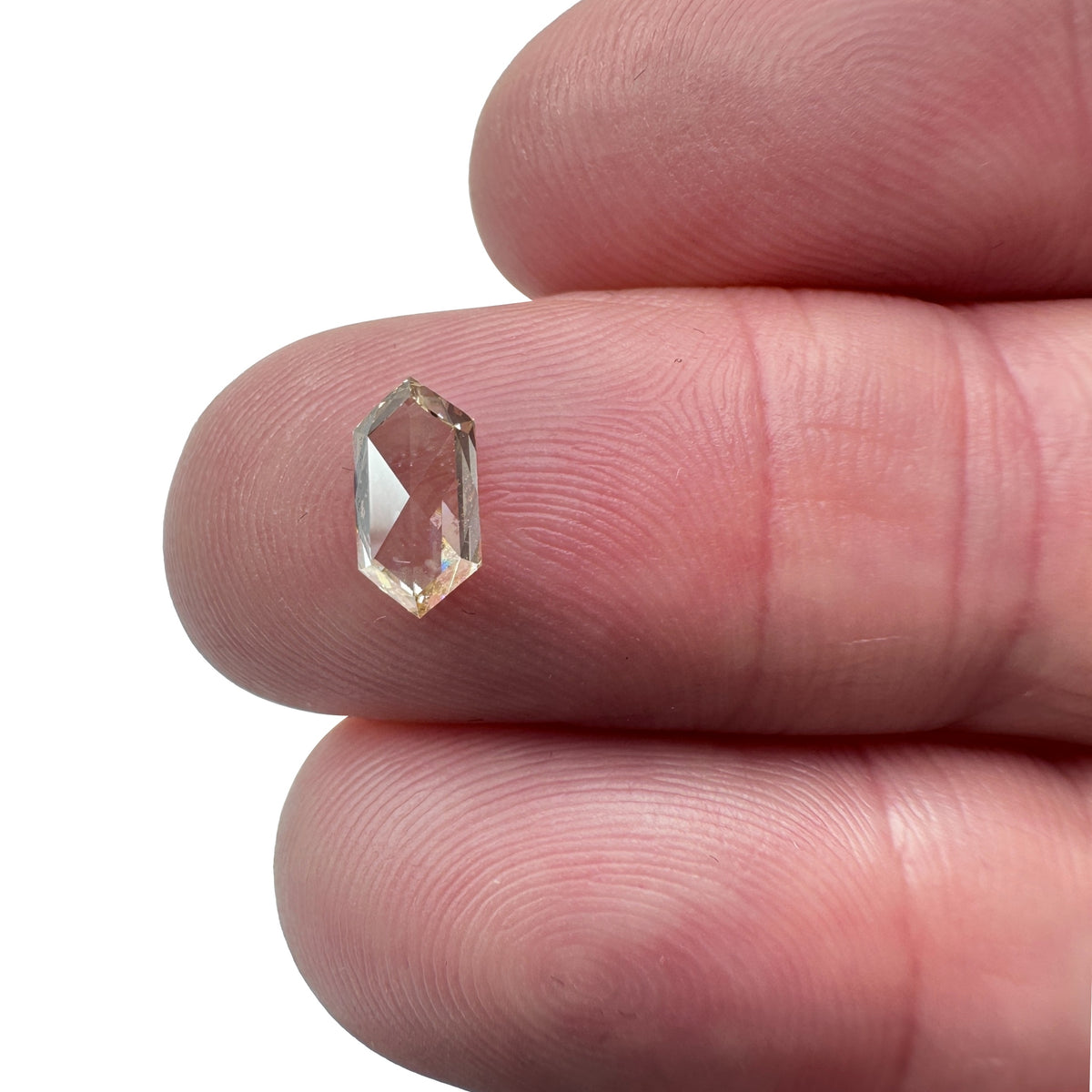 1.02ct | Champagne VVS Hexagon Shape Rose Cut Diamond - Modern Rustic Diamond