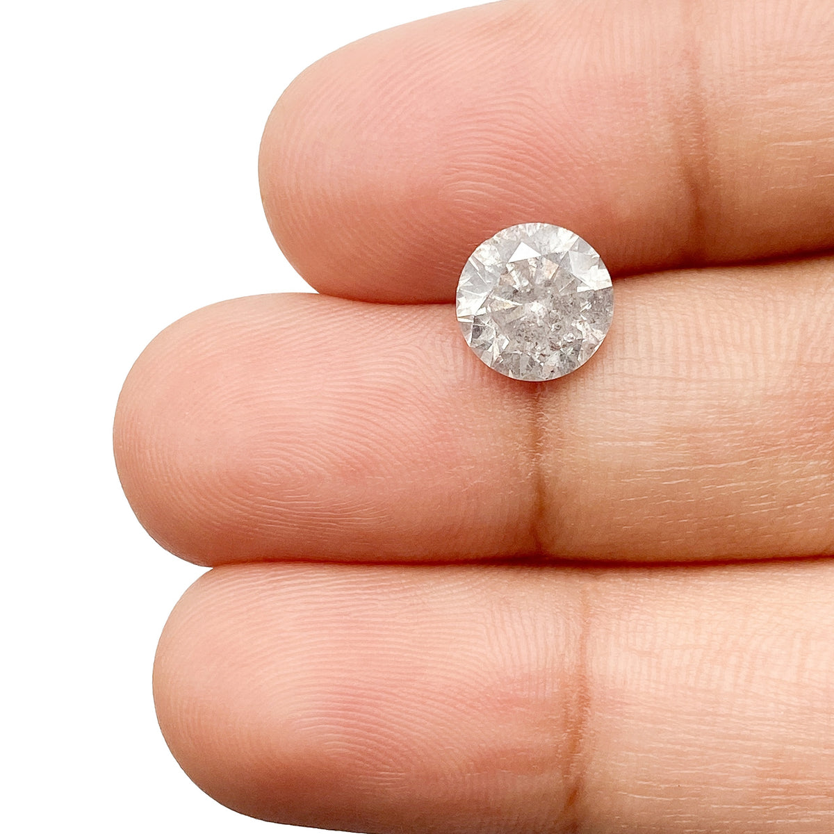 1.76ct | Salt & Pepper Round Shape Rose Cut Diamond - Modern Rustic Diamond