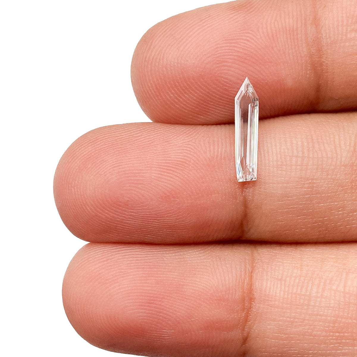 0.39ct D VS1 Bullet Shape Step Cut Diamond Modern Rustic Diamond