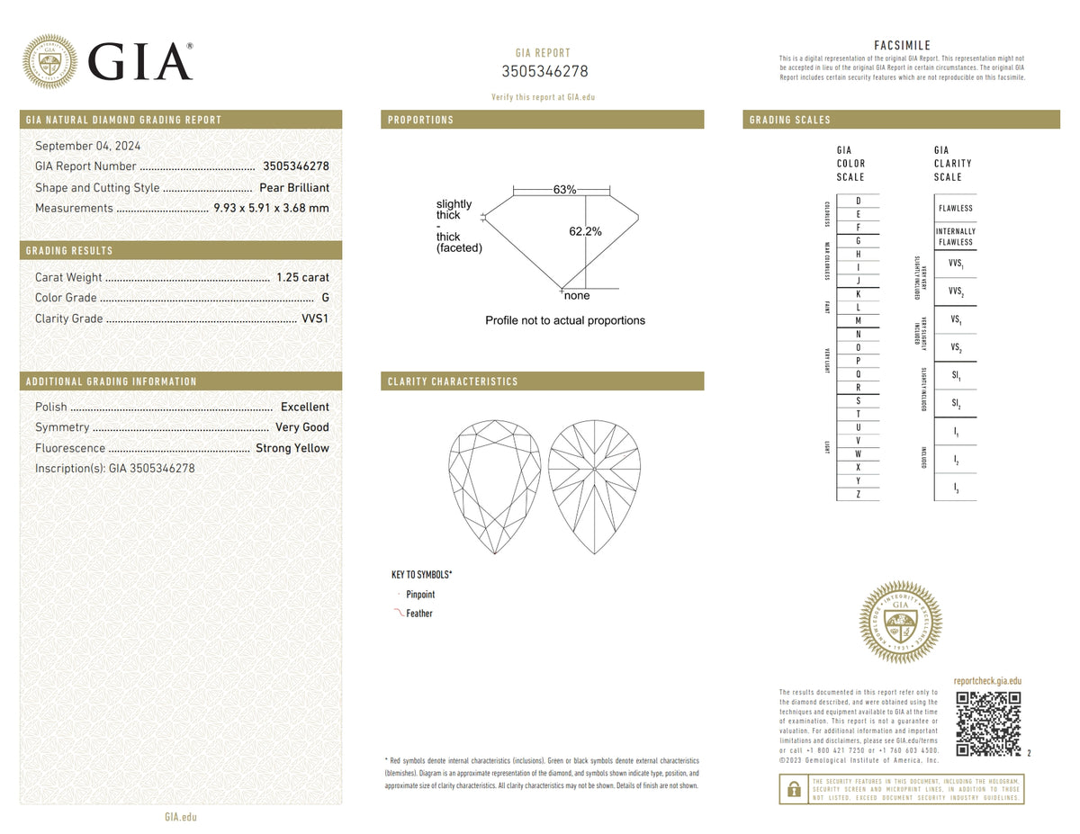 1.25ct | G/VVS1 Pear Shape Brilliant Cut Diamond (GIA) - Modern Rustic Diamond