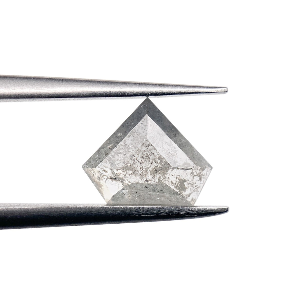 0.84ct | Salt &amp; Pepper Shield Shape Step Cut Diamond - Modern Rustic Diamond