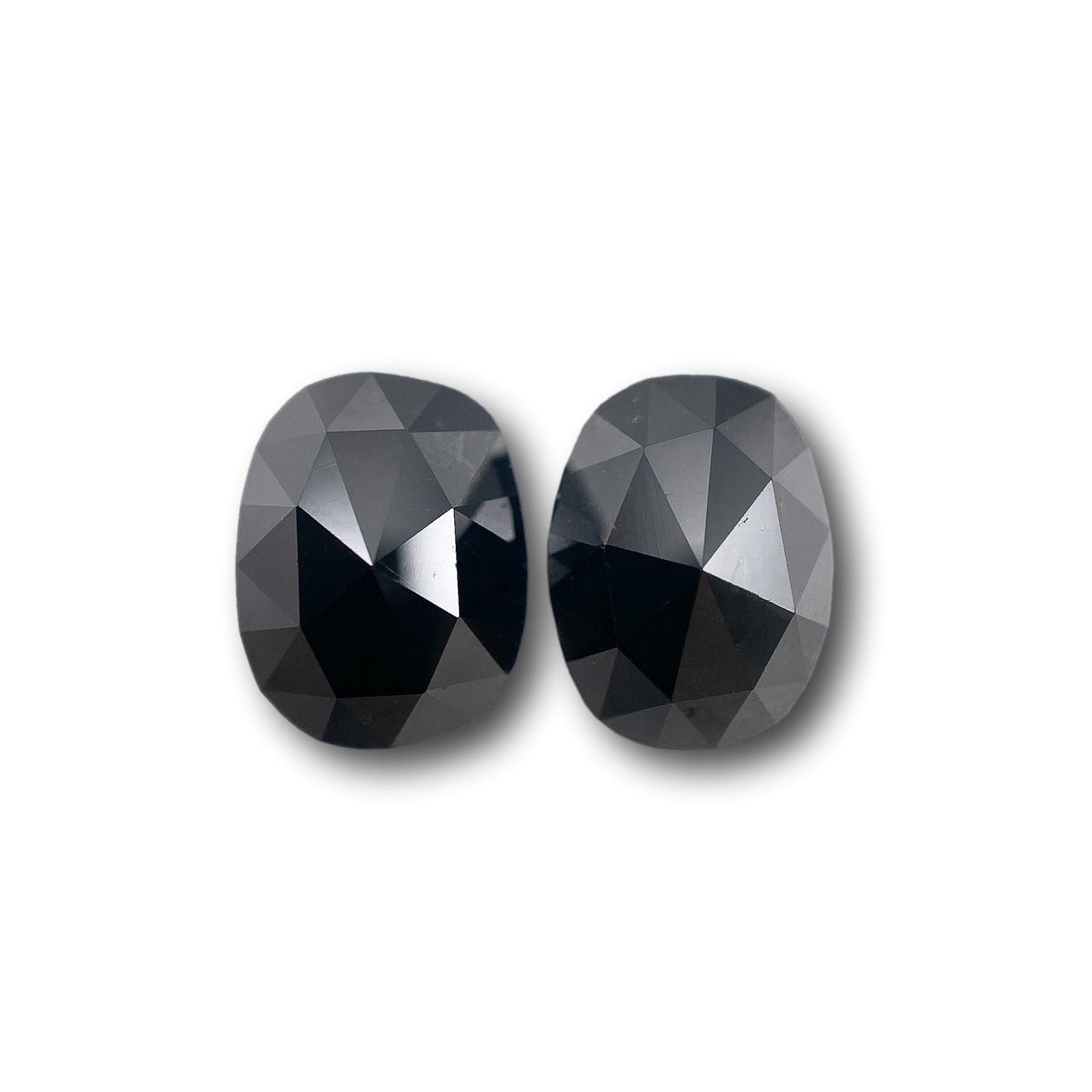 3.01cttw | Black Cushion Shape Rose Cut Diamond Matched Pair-Modern Rustic Diamond