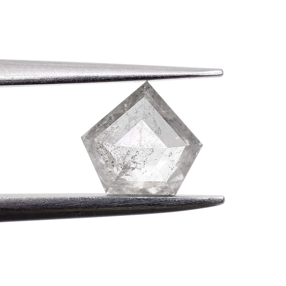 0.78ct | Salt &amp; Pepper Shield Shape Step Cut Diamond - Modern Rustic Diamond