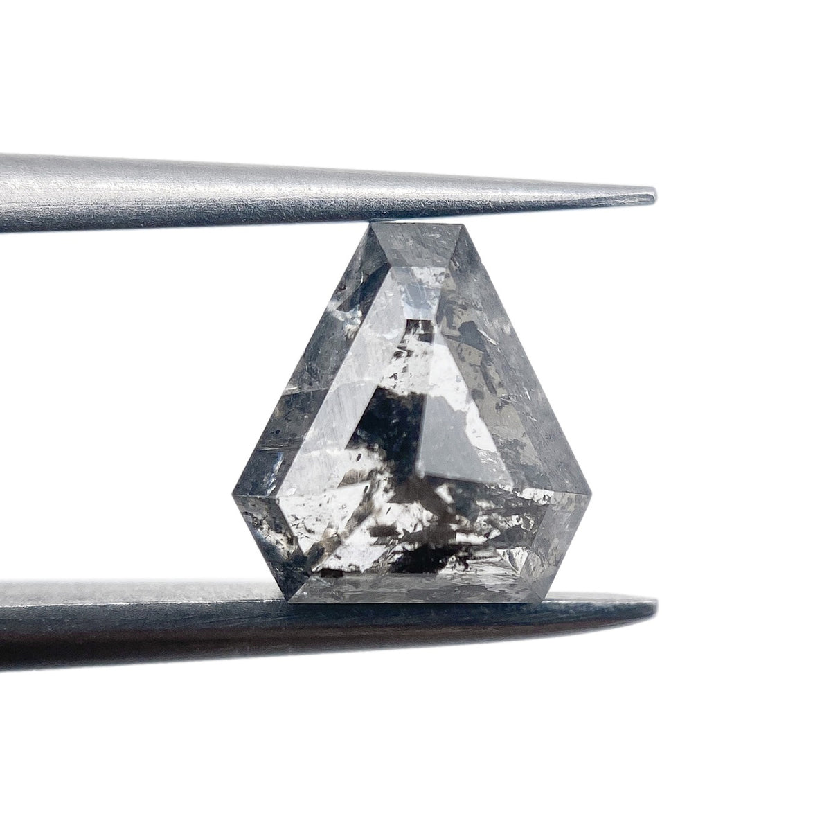 1.46ct | Salt &amp; Pepper Shield Shape Rose Cut Diamond - Modern Rustic Diamond