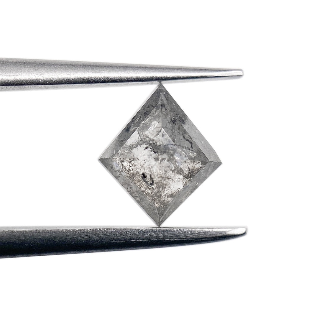 0.84ct | Salt &amp; Pepper Kite Shape Step Cut Diamond - Modern Rustic Diamond