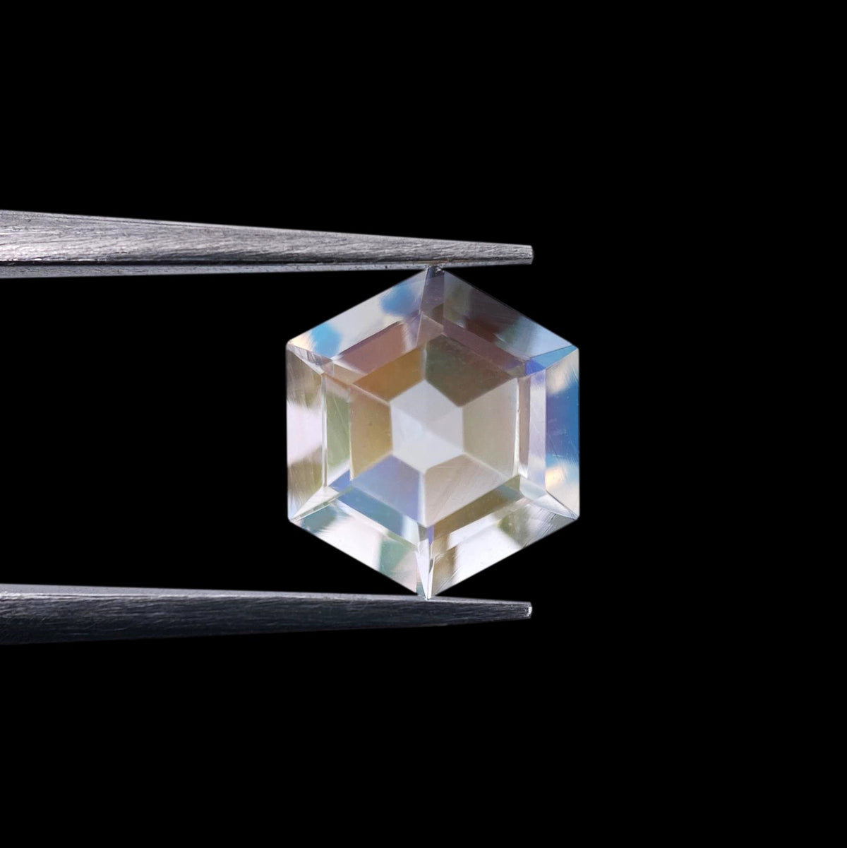 1.31ct |  Hexagon Shape Step Cut Moonstone - Modern Rustic Diamond