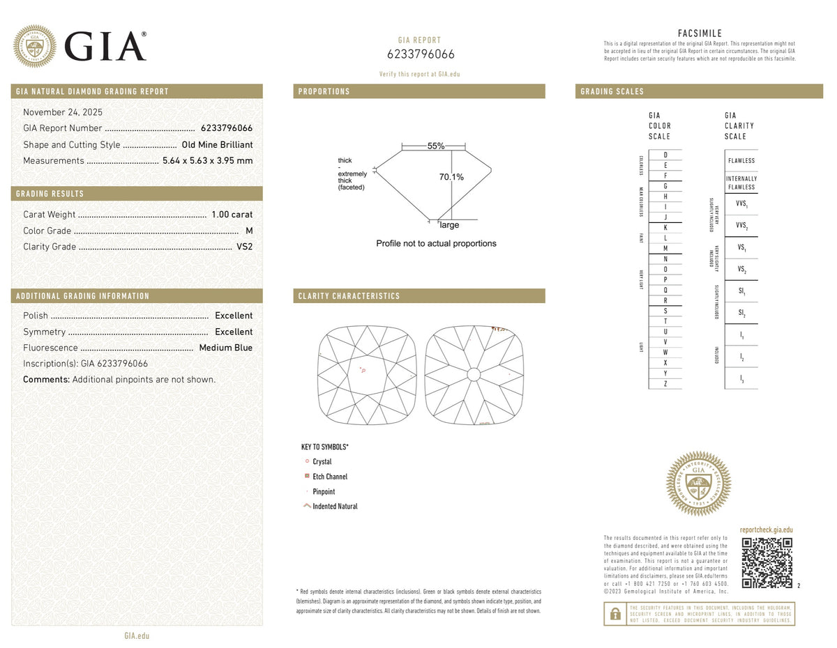 2.01cttw | M VS2-VVS2 Cushion Shape Old Mine Cut Diamond Matched Pair (GIA) - Modern Rustic Diamond