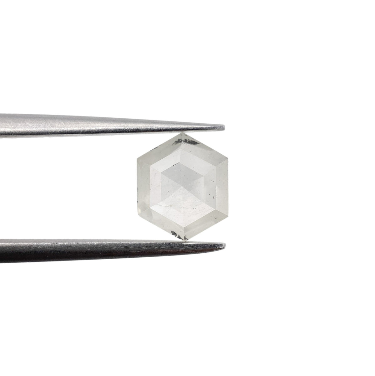 1.13ct | Salt &amp; Pepper Hexagon Shape Rose Cut Diamond - Modern Rustic Diamond