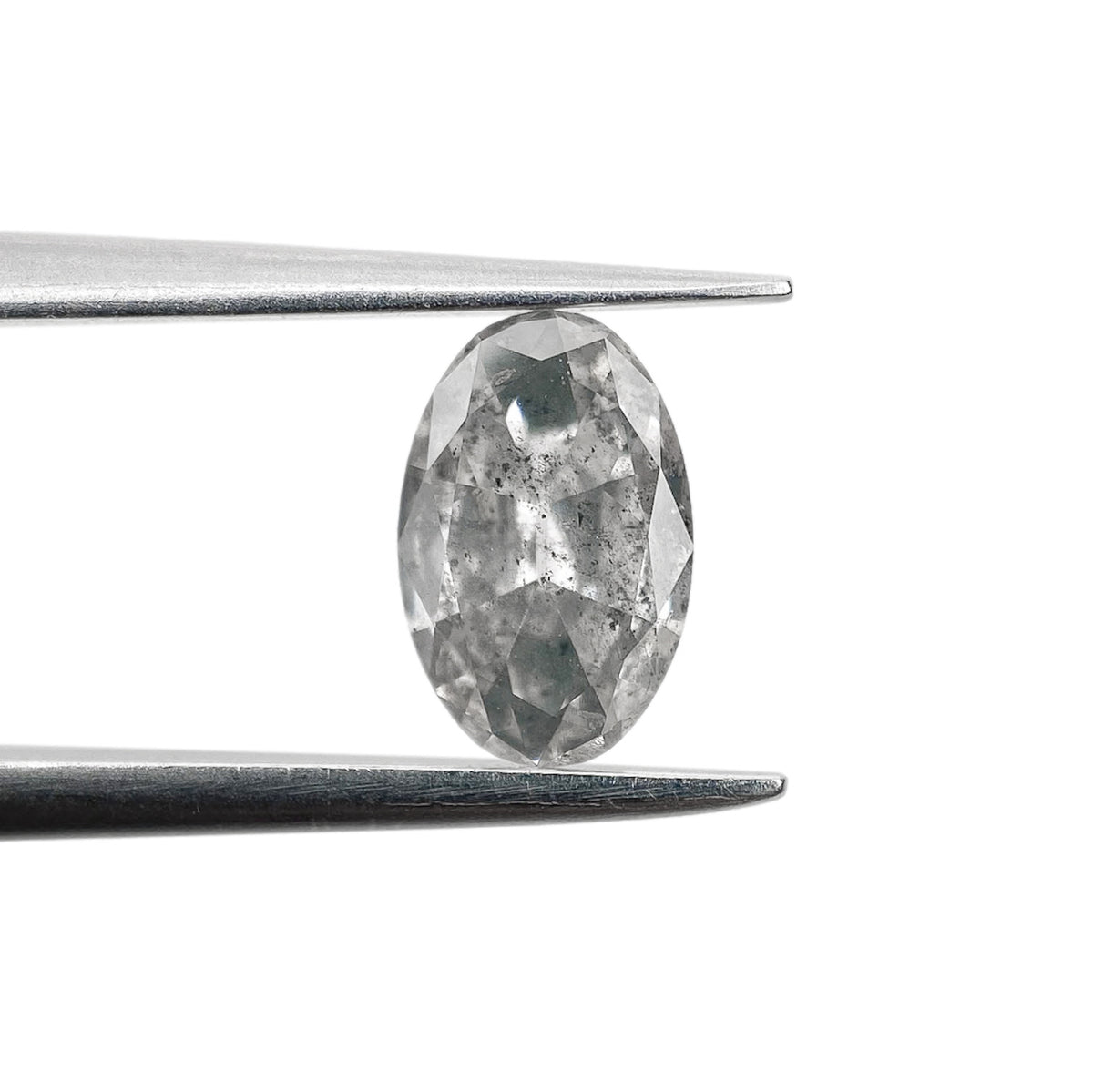 0.71ct | Salt & Pepper Oval Shape Brilliant Cut Diamond - Modern Rustic Diamond