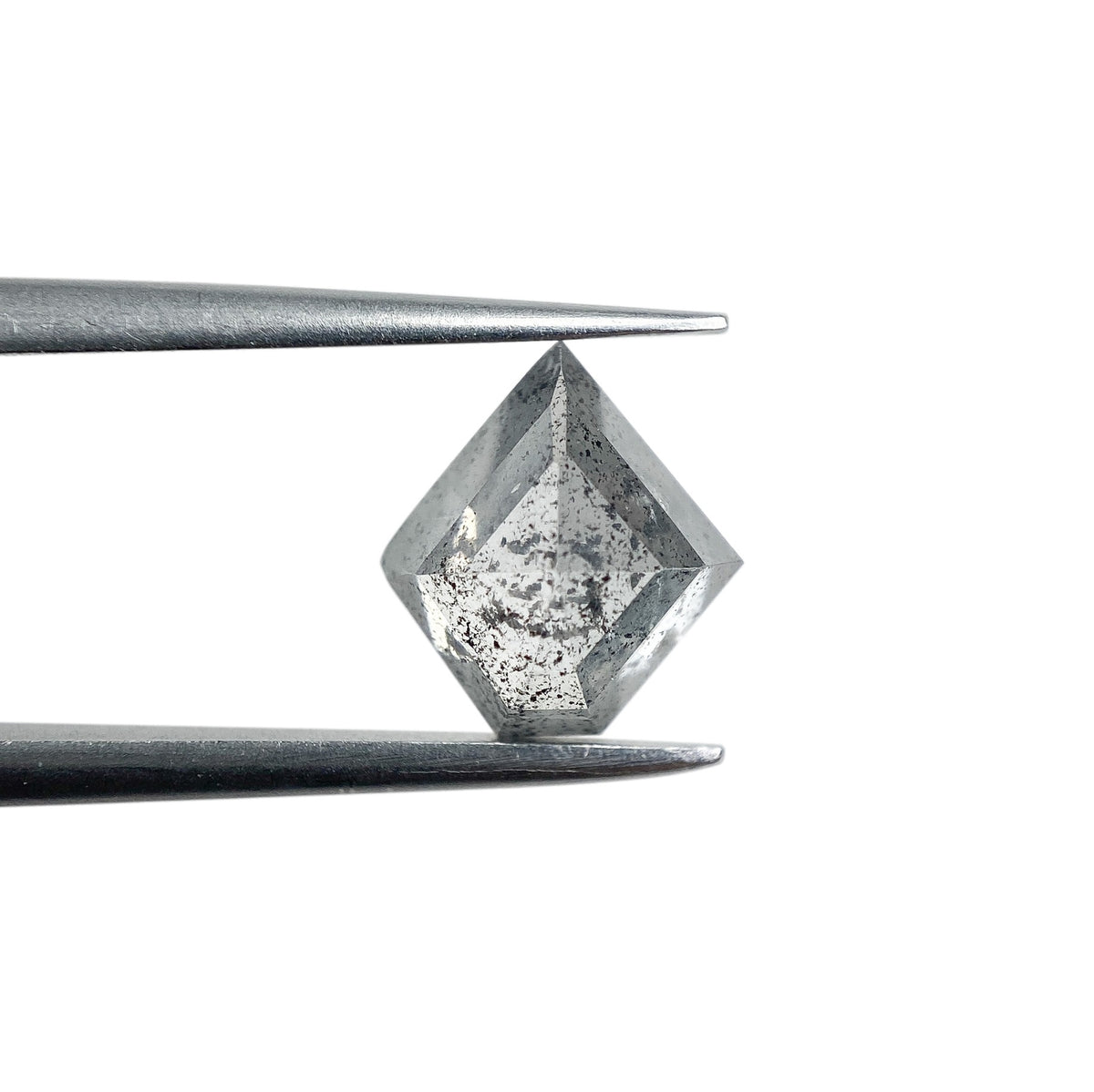 1.26ct | Salt &amp; Pepper Shield Shape Rose Cut Diamond - Modern Rustic Diamond