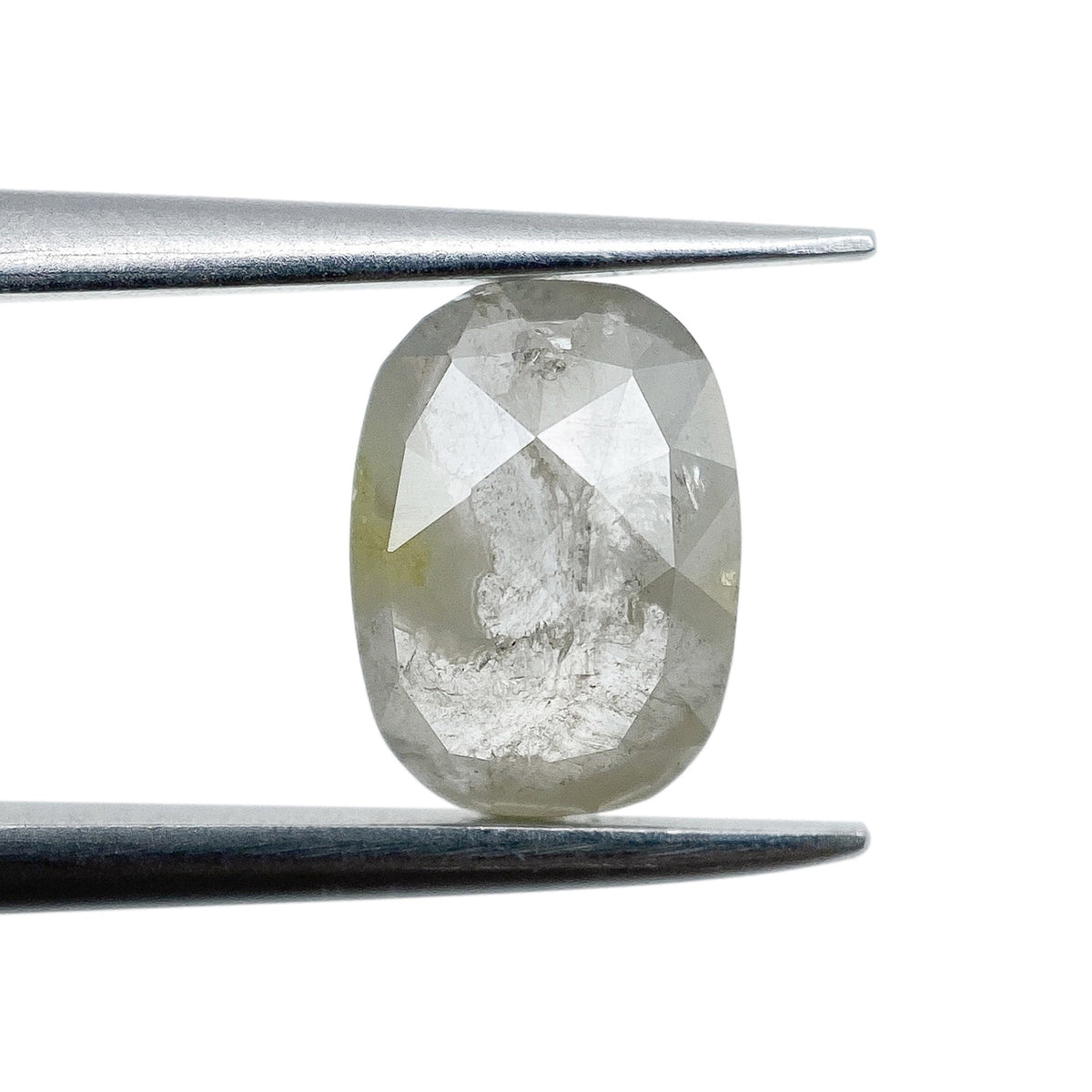 1.05ct | Salt &amp; Pepper Cushion Shape Rose Cut Diamond - Modern Rustic Diamond