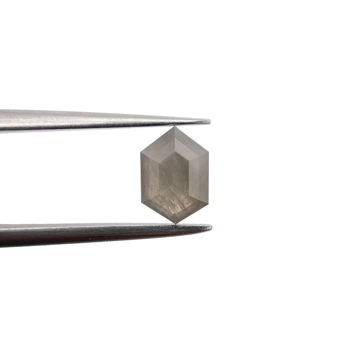 1.07ct | Salt &amp; Pepper Hexagon Shape Rose Cut Diamond - Modern Rustic Diamond