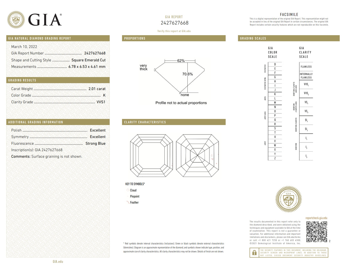 2.01ct | K/VVS1 Asscher Shape Step Cut Diamond (GIA) - Modern Rustic Diamond