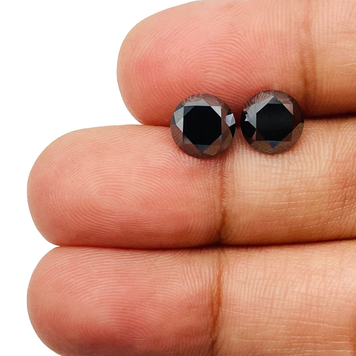 3.25cttw | Black Round Shape Brilliant Cut Diamond Matched Pair-Modern Rustic Diamond