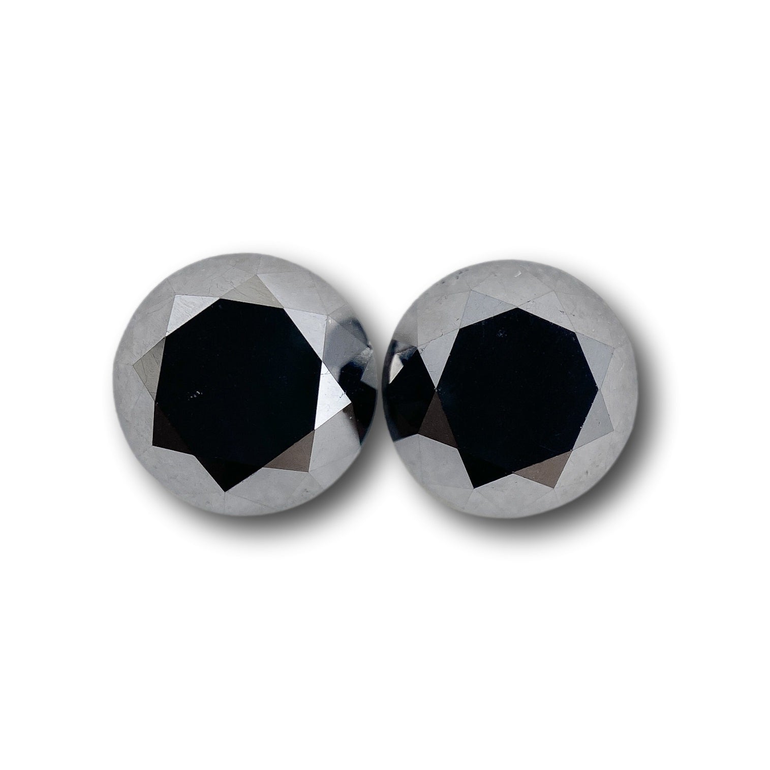 3.25cttw | Black Round Shape Brilliant Cut Diamond Matched Pair-Modern Rustic Diamond