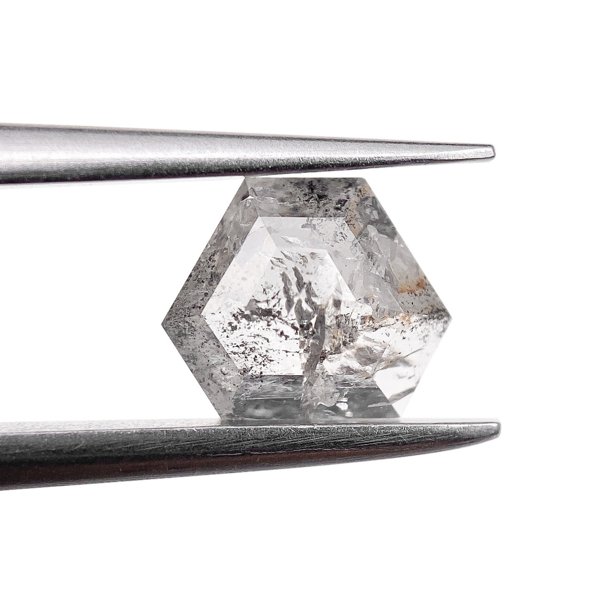 0.75ct | Salt &amp; Pepper Shield Shape Rose Cut Diamond - Modern Rustic Diamond