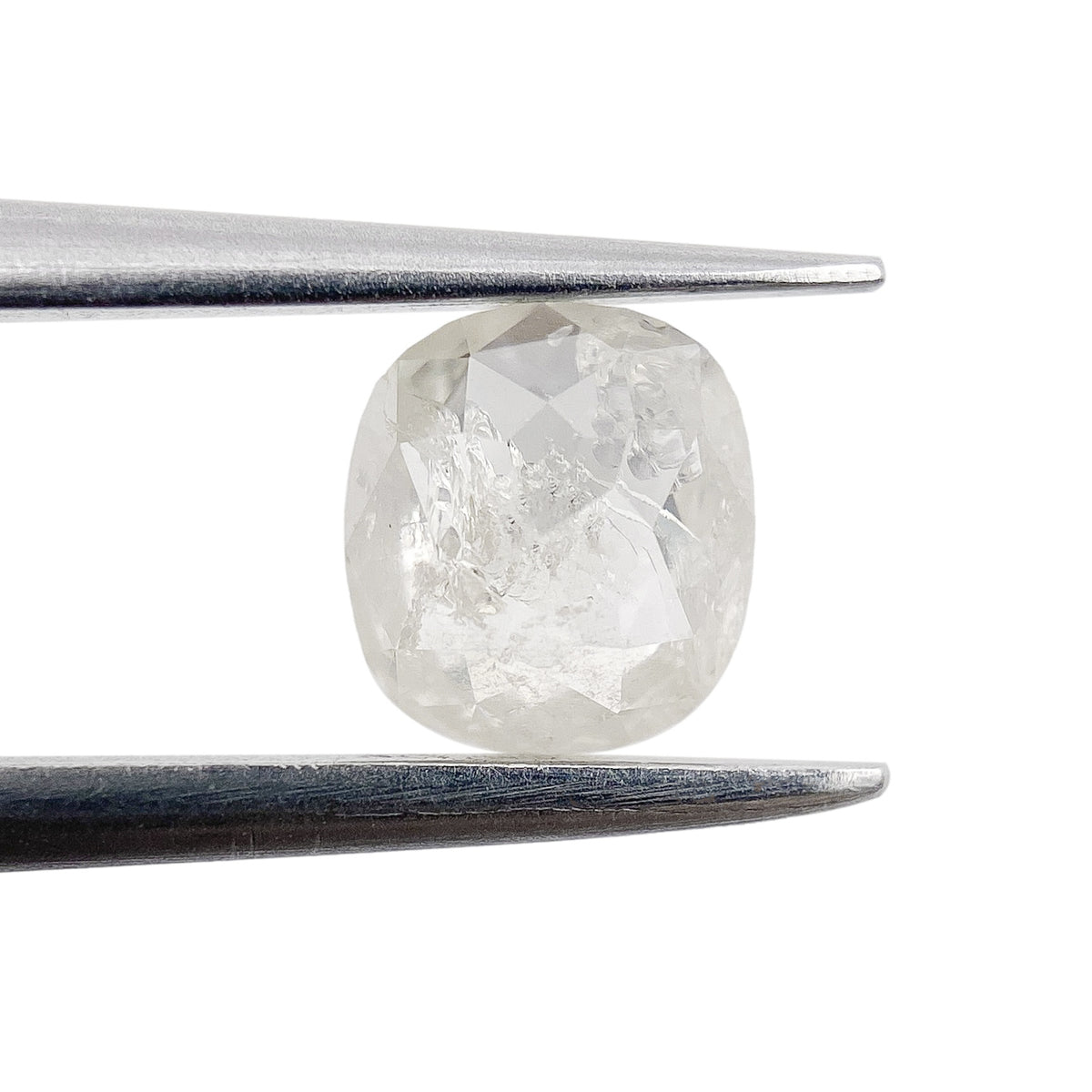 0.63ct | Salt &amp; Pepper Cushion Shape Rose Cut Diamond - Modern Rustic Diamond