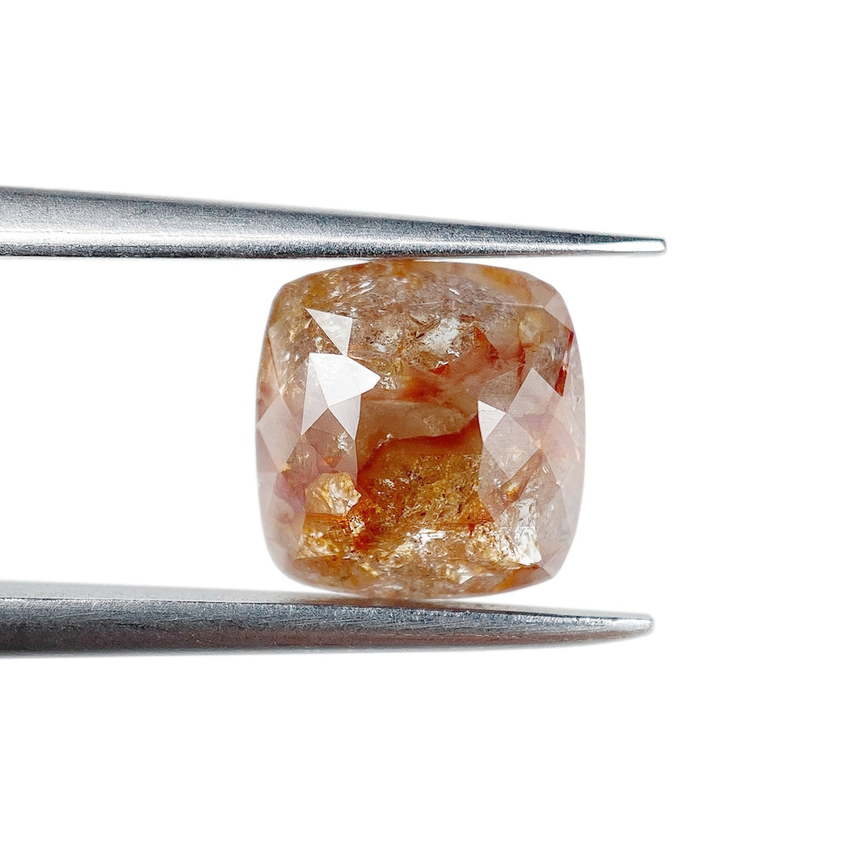 1.87ct | Salt &amp; Pepper Cushion Shape Rose Cut Diamond - Modern Rustic Diamond