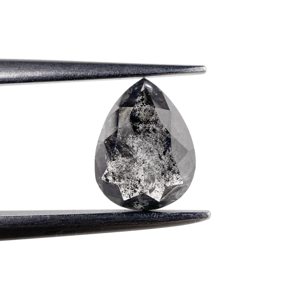 0.75ct | Salt &amp; Pepper Oval Shape Rose Cut Diamond - Modern Rustic Diamond