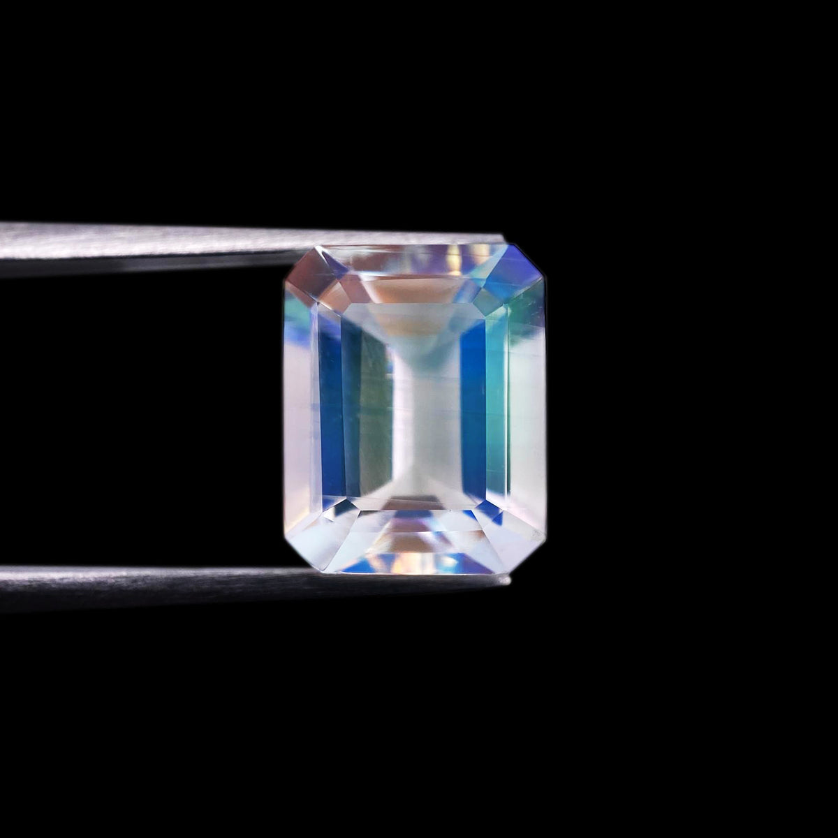 3.21ct |  Emerald Shape Step Cut Moonstone - Modern Rustic Diamond