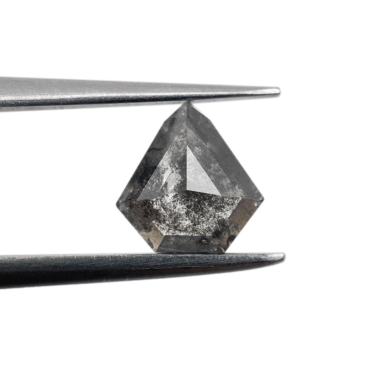 0.95ct | Salt &amp; Pepper Shield Shape Rose Cut Diamond - Modern Rustic Diamond