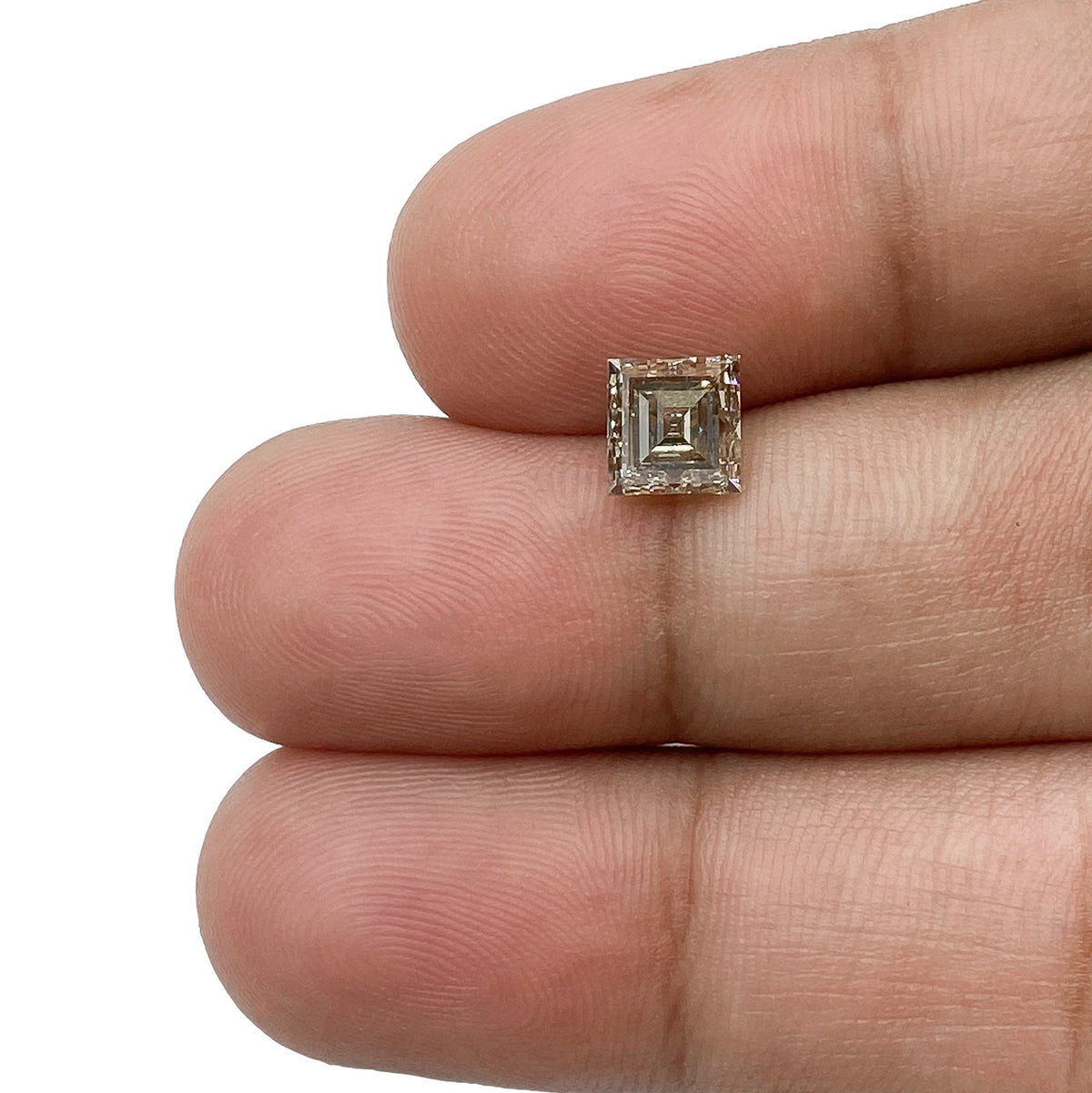 1.32ct | Champagne VVS Carre Shape Step Cut Diamond - Modern Rustic Diamond