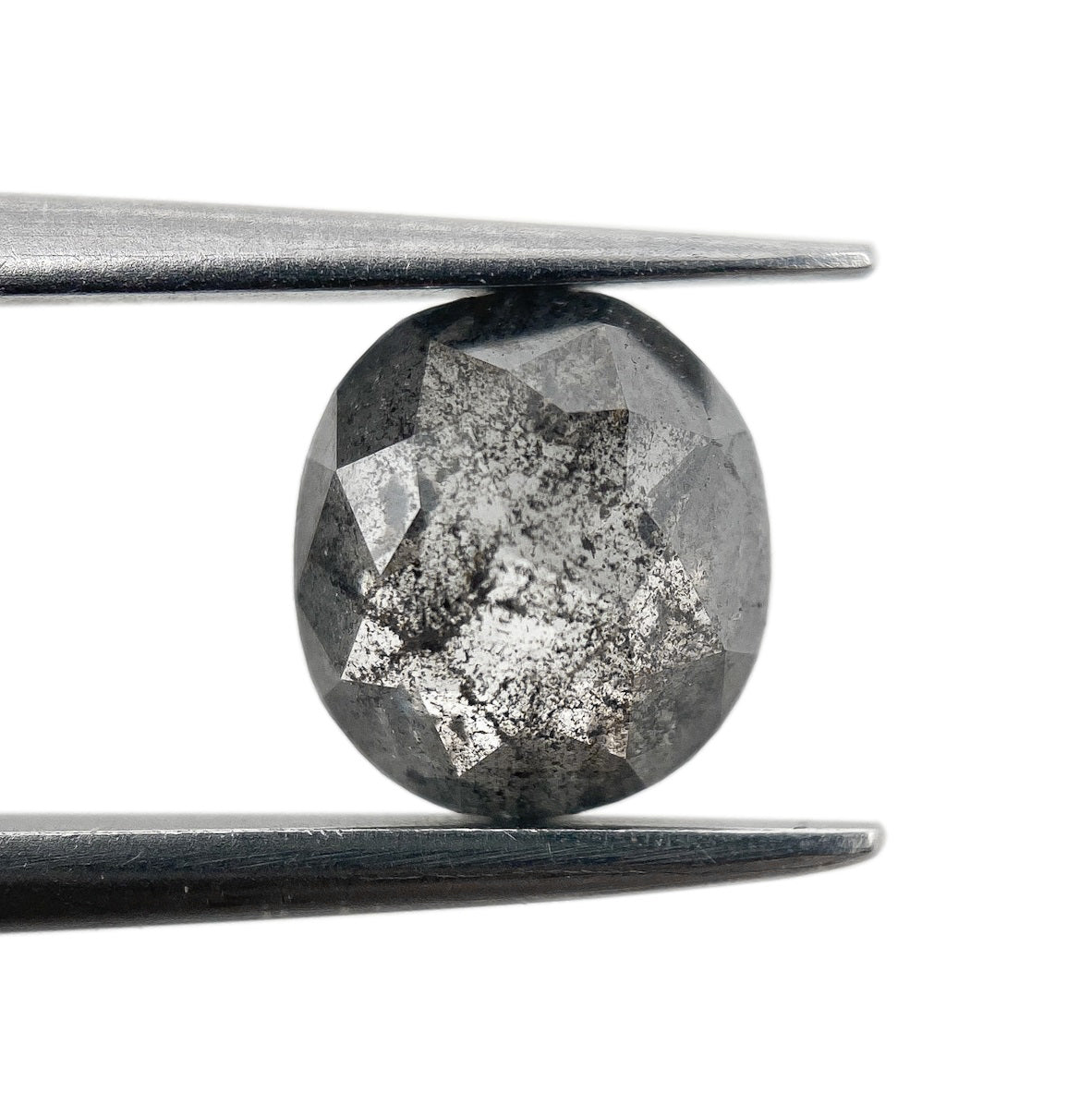1.18ct | Salt &amp; Pepper Cushion Shape Rose Cut Diamond - Modern Rustic Diamond