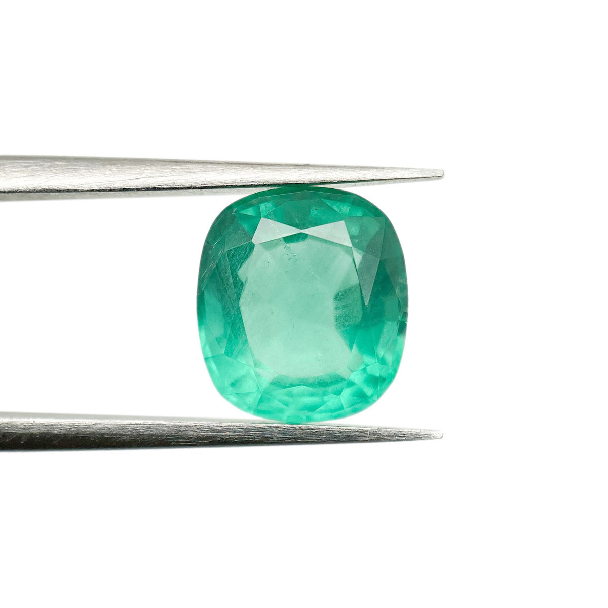 3.00ct | Brilliant Cut Cushion Shape Brazil Emerald - Modern Rustic Diamond