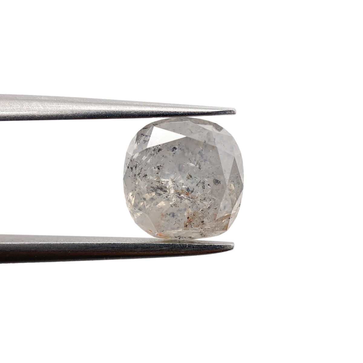 2.12ct | Salt &amp; Pepper Cushion Shape Brilliant Cut Diamond - Modern Rustic Diamond