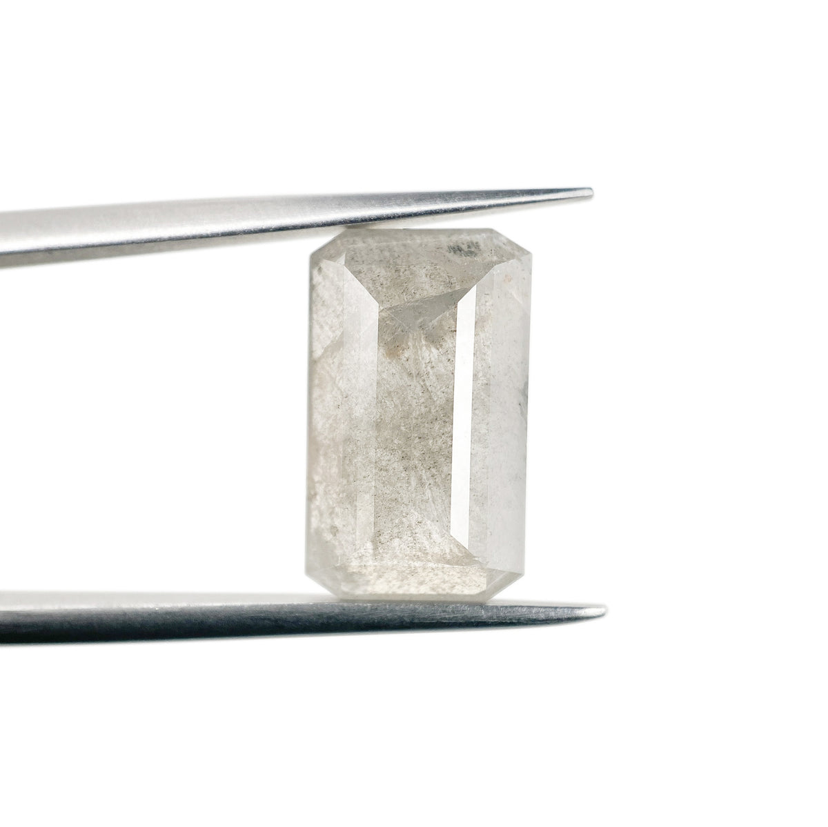 4.54ct | Salt & Pepper Emerald Shape Step Cut Diamond - Modern Rustic Diamond