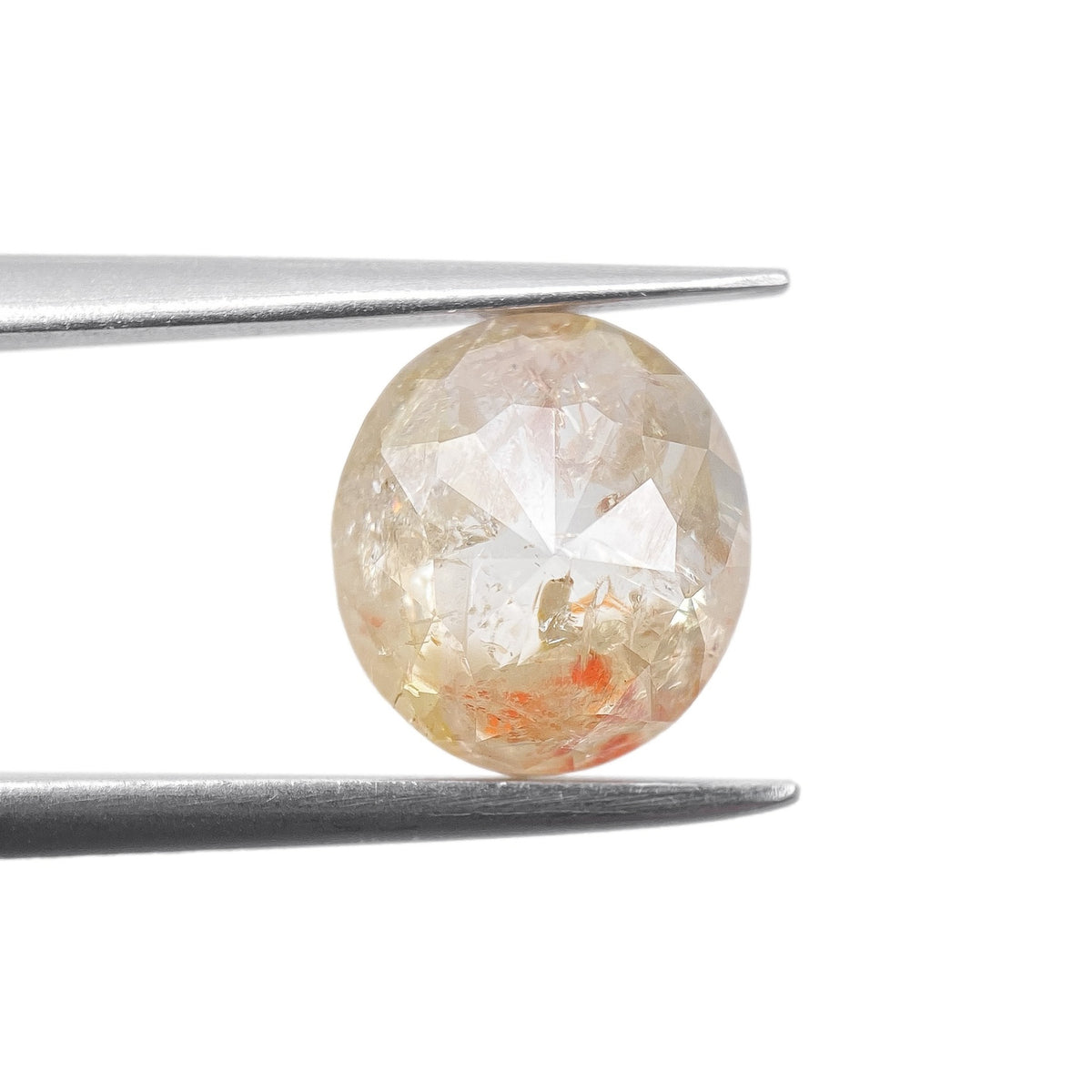 2.15ct | Salt &amp; Pepper Oval Shape Rose Cut Diamond - Modern Rustic Diamond