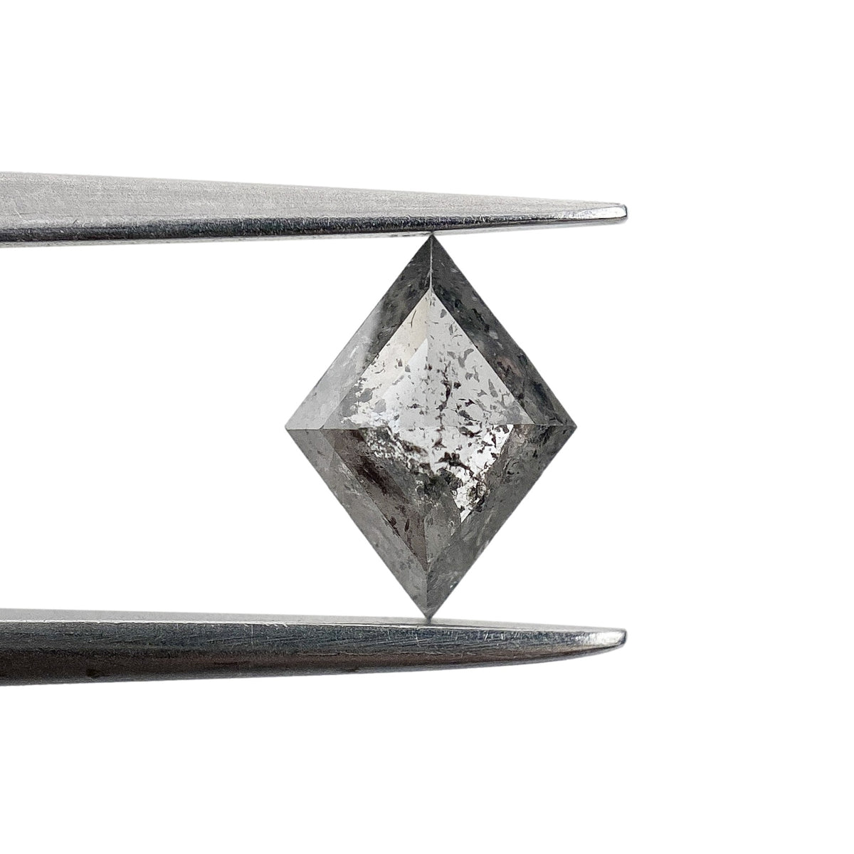 0.73ct | Salt & Pepper Lozenge Shape Rose Cut Diamond - Modern Rustic Diamond