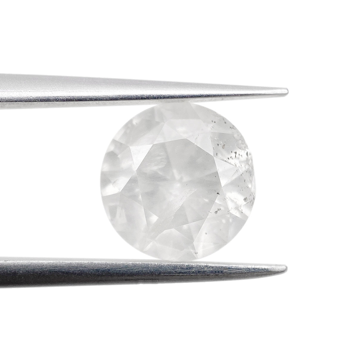 2.71ct | Salt & Pepper Round Shape Brilliant Cut Diamond - Modern Rustic Diamond